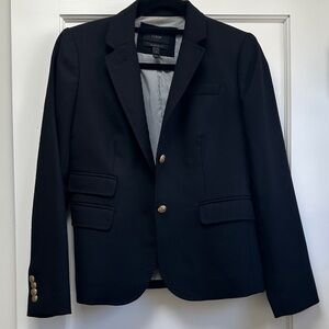 J. Crew Schoolboy Black Blazer with Gold-Tone Buttons